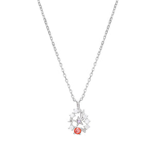 Handmade star-shaped ruby 925 silver pendant for women