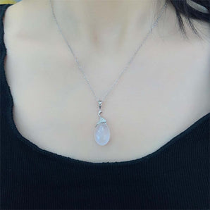 Natural moonstone silver pendant for women