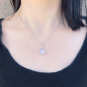 Natural moonstone silver pendant for women