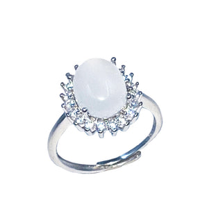 Natural Moonstone Silver Ring for Women