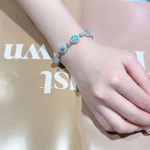 Natural moonstone silver bracelet for women